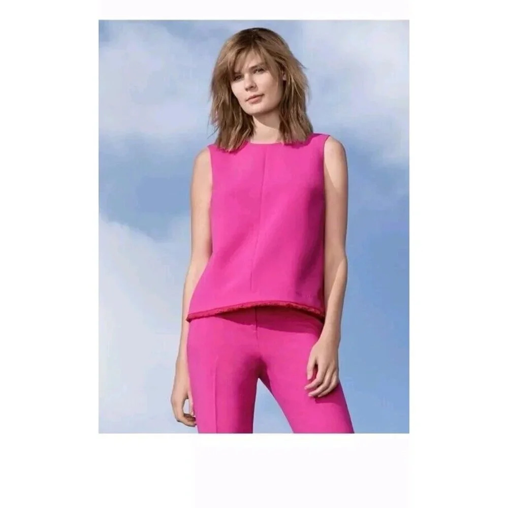 Victoria Beckham Womens 3X Fuchsia pink Twill Tank Top